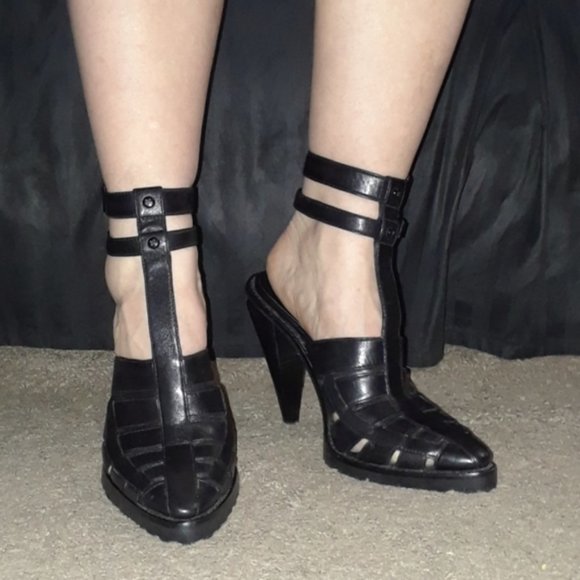 sz 40 Alexander Wang leather gladiator sandal heel - Picture 9 of 9